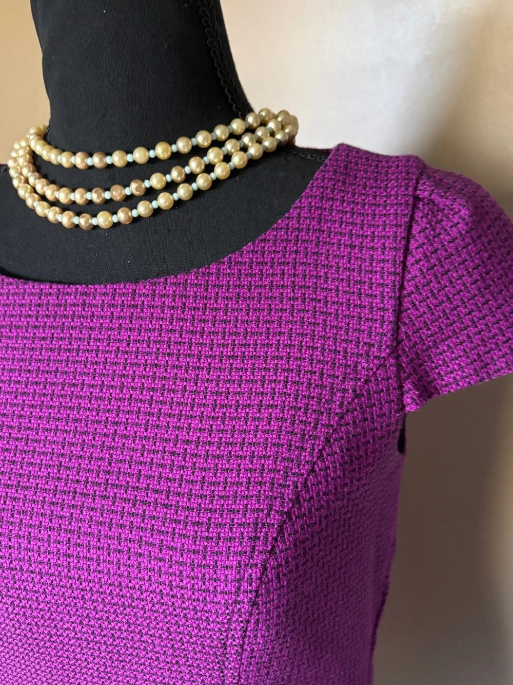 MARY KAY purple textured sheath dress consultant professional vintage-look sz 4P